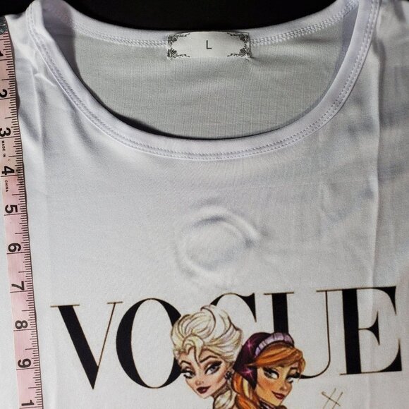 Princess Elsa and Anna Knit Blouse Disney Frozen Inspired Sleeve Tee Shirt White - Picture 7 of 13